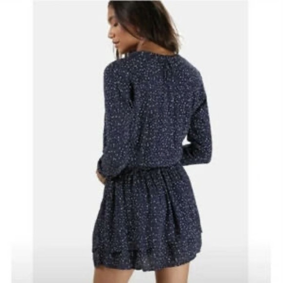 Rails Jasmine Navy Nova Star Print Mini Dress Long Sleeve (24) - Picture 3 of 8